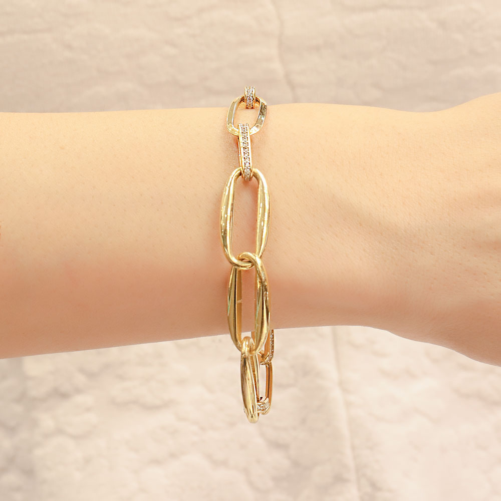 Trend Bileklik 14 Ayar Altın Fantezi Zincir Bileklik