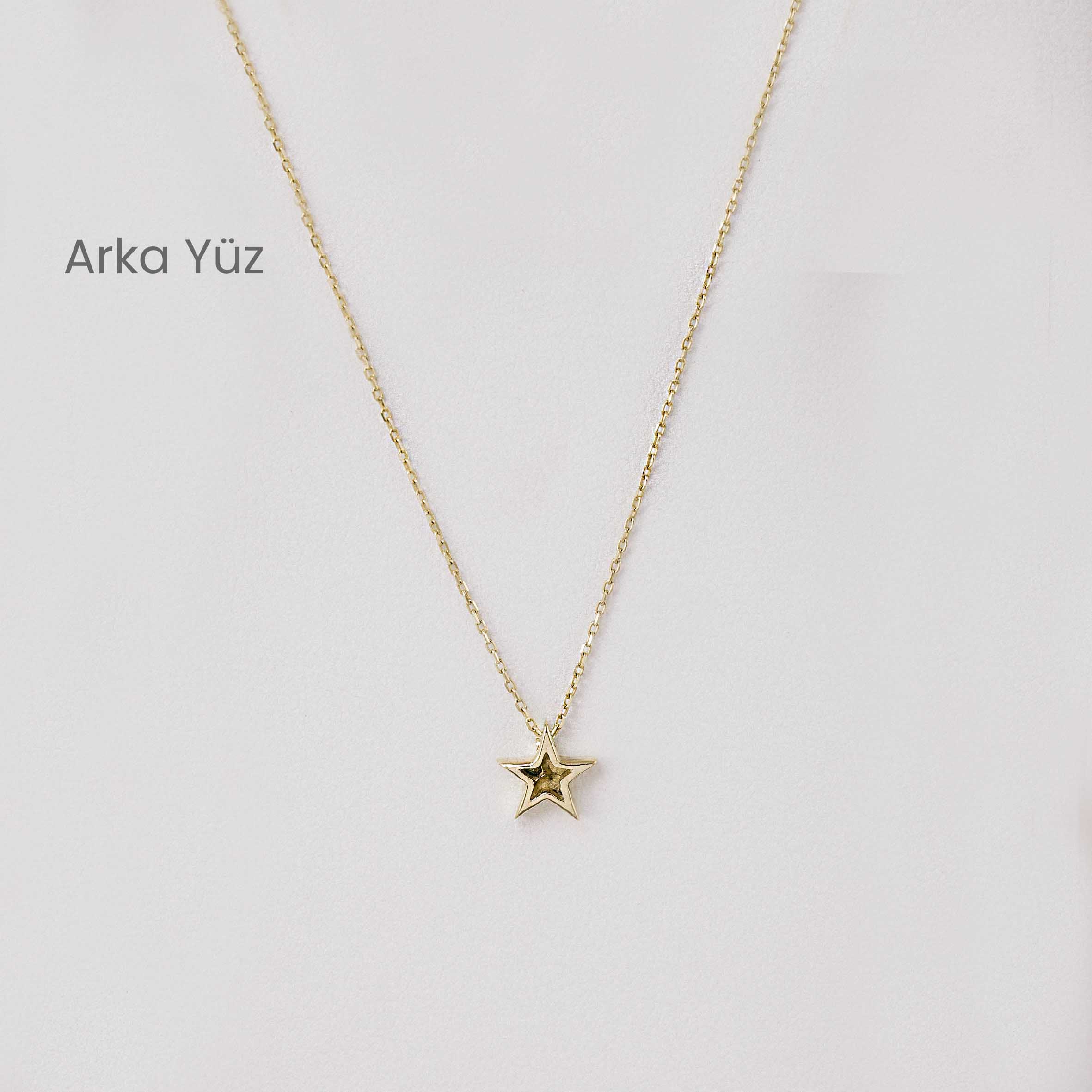 Zincir Kolye 14 Ayar Altın Yıldız Kolye