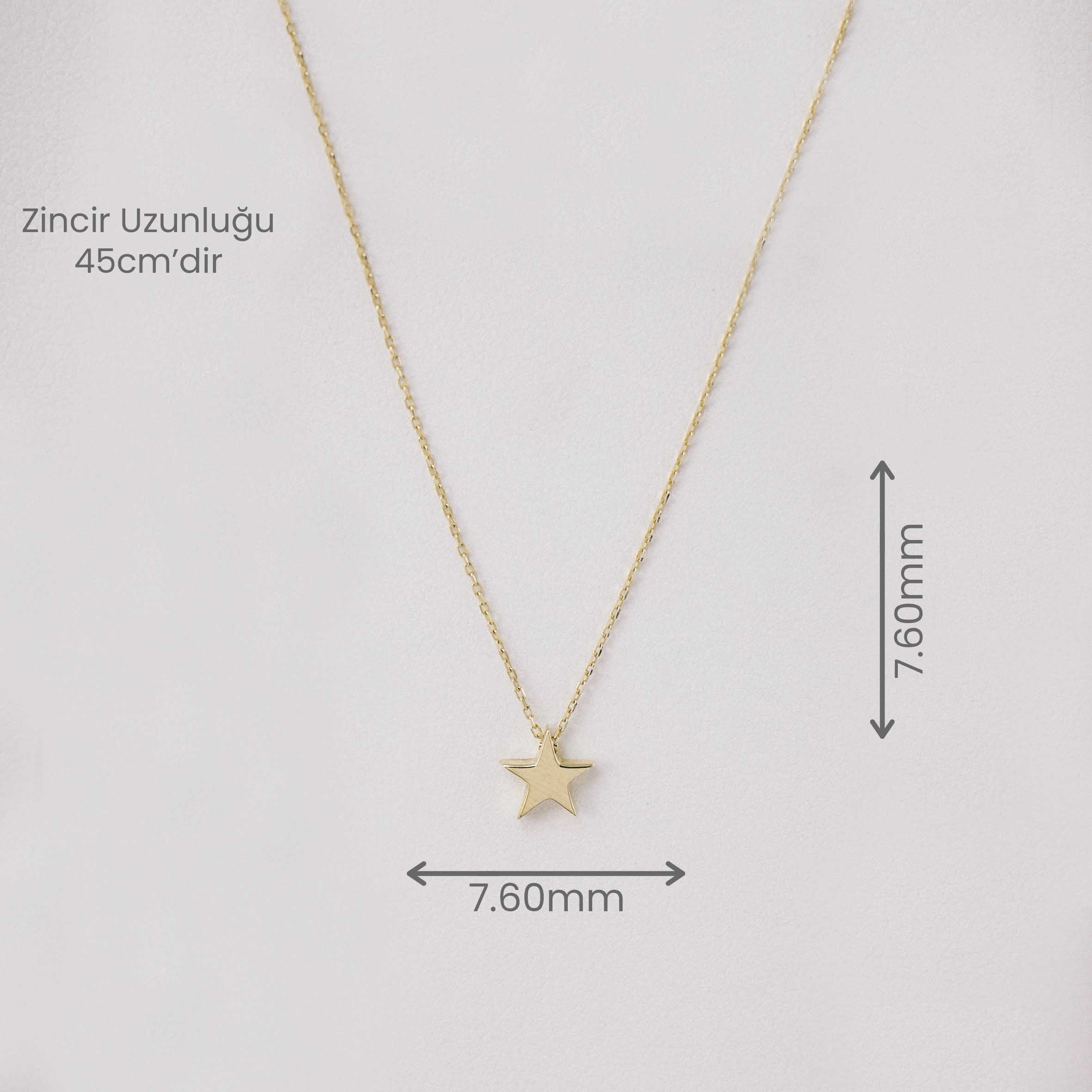 Zincir Kolye 14 Ayar Altın Yıldız Kolye