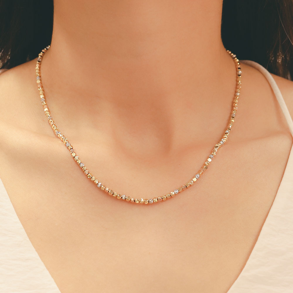 Zincir Kolye 14 Ayar Üç Renk Dorika Altın Zincir Kolye